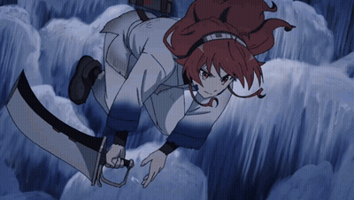 Redhead Girl Holding Sword GIF