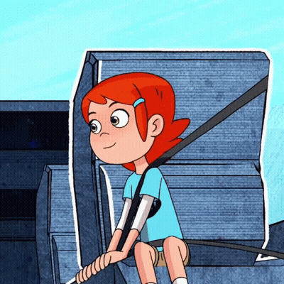 Redhead Girl In Car Seat With Seat Belt GIF