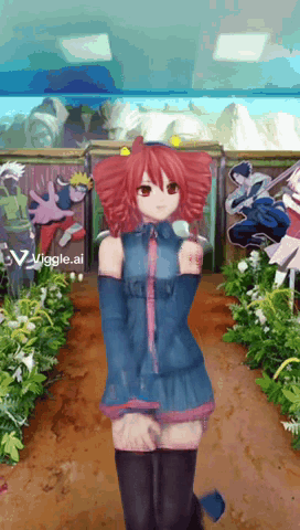 Redhead Girl In Front Of Wiggle AI Sign GIF
