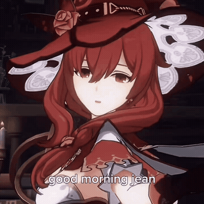 Redhead Girl In Witch Hat Saying Good Morning Jean GIF