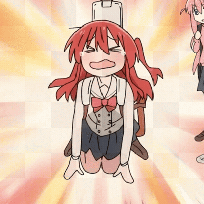 Redhead Girl Kneeling With Eyes Closed GIF