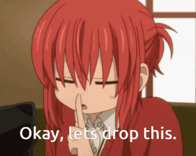 Redhead Girl Shushing Says Okay Lets Drop This GIF