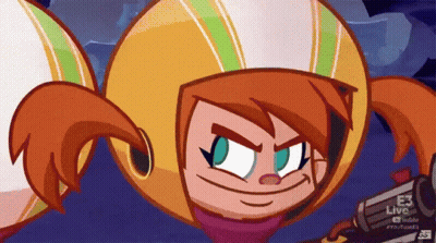 Redhead Girl With Helmet Saying E3 Live GIF