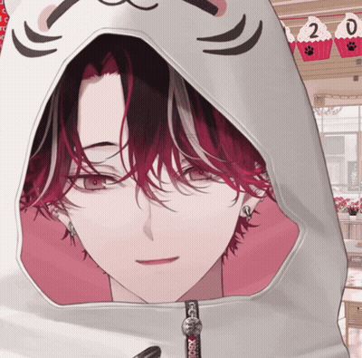 Redhead Man In White Cat Face Hoodie GIF