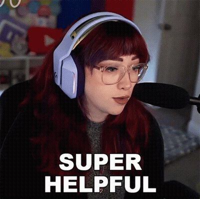 Redhead With Headphones And Glasses Says Super Helpful GIF