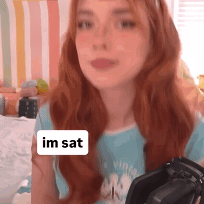 Redhead Woman Holding Camera With Im Sat Sticker GIF