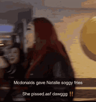 Redhead Woman Pissed McDonald's Gave Natalie Soggy Fries GIF