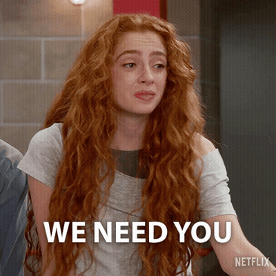Redhead Woman Saying We Need You Netflix Ad GIF