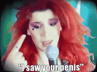 Redhead Woman Singing I Saw Your Penis GIF