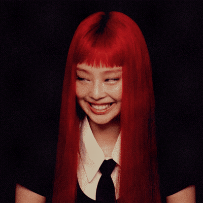 Redhead Woman Smiling In Black And White Shirt GIF