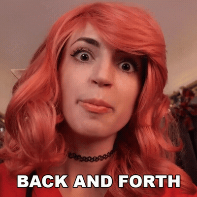 Redhead Woman With Choker Back And Forth GIF