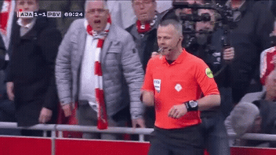 Referee At Soccer Game Score Aja 1-1 PSV GIF