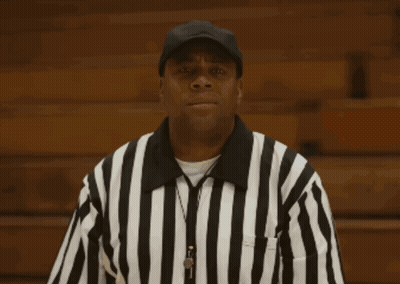 Referee Black White Striped Shirt And Black Hat GIF