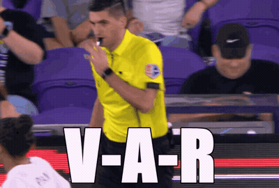 Referee Blowing Whistle With VAR GIF