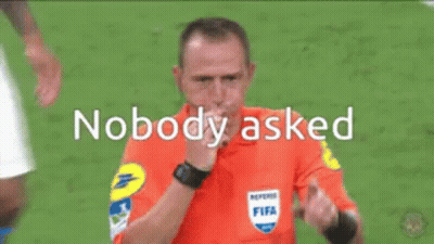 Referee Hands On Head Saying Nobody Asked GIF