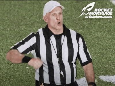 Referee In Black And White Striped Shirt On Football Field GIF