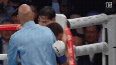 Referee In Boxing Ring With DAZN Logo GIF