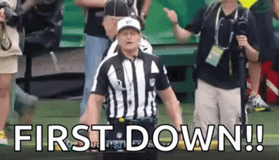Referee In Front Of Crowd Saying First Down GIF