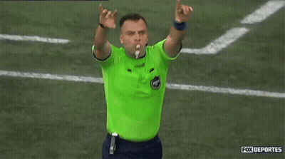Referee In Green Jersey Pointing GIF