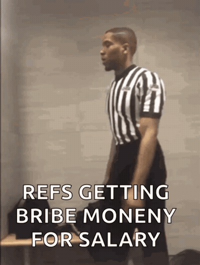 Referee In Striped Shirt Bribed GIF