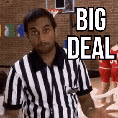 Referee In Striped Shirt Saying Big Deal GIF