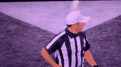 Referee In White Hat And Striped Shirt GIF