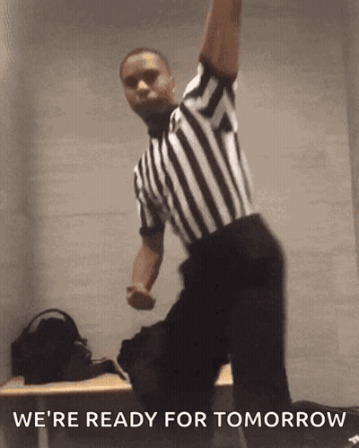 Referee Jumping We're Ready For Tomorrow GIF