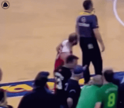 Referee Next To Basketball Player GIF