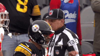 Referee Number 132 Talking To Football Player GIF