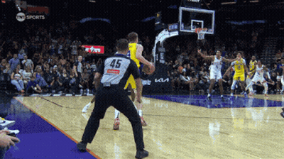 Referee Number 45 Watching Basketball Game GIF