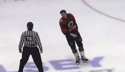 Referee Number 76 Next To Hockey Player GIF
