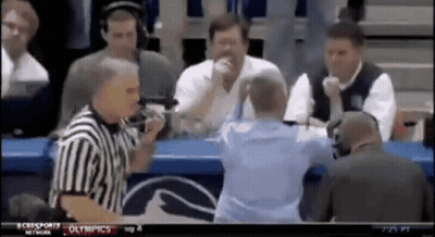 Referee Talking To Man At Screen Saying Olympics GIF