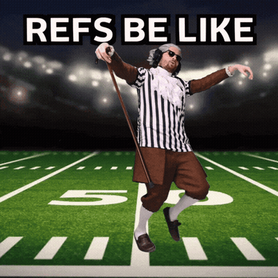 Referee With Cane Football Field Refs Be Like GIF