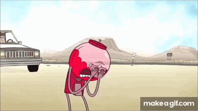 Regular Show Character Covering Face GIF
