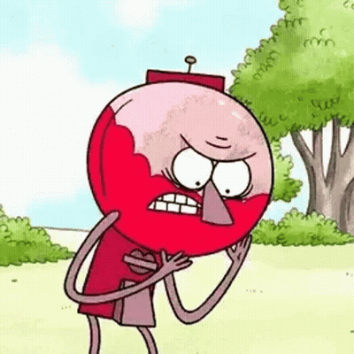 Regular Show Character Standing In Park GIF