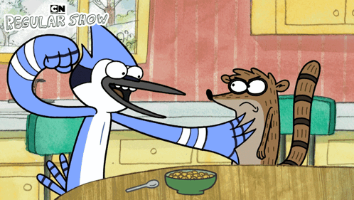 Regular Show Character With Cereal GIF