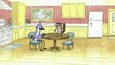 Regular Show Characters In Kitchen GIF