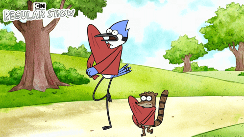 Regular Show Characters Standing GIF