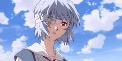 Rei Ayanami Bandaged Eye Neon Genesis Evangelion GIF