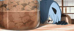 Rei Ayanami Peeking GIF