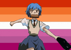 Rei Ayanami Running Fast GIF