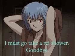 Rei Ayanami Taking Shower GIF