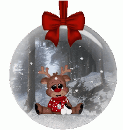 Reindeer Inside Snow Globe Noel GIF