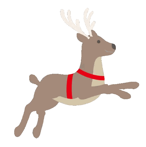 Reindeer With Antlers And Red Sash Sticker