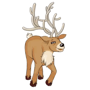 Reindeer With Antlers Tongue Out Sticker
