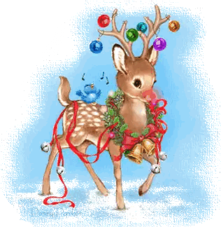 Reindeer With Christmas Decorations Sticker