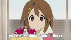 Rela Wishes You Happy Birthday Anime K-On Yui GIF