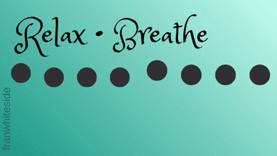 Relax Breathe Text On Blue Dotted Background GIF