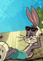 Relaxing Bugs Bunny Deal With It GIF