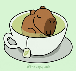 Relaxing Capybara Tea Bath GIF
